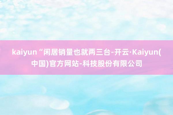 kaiyun“闲居销量也就两三台-开云·Kaiyun(中国)官方网站-科技股份有限公司