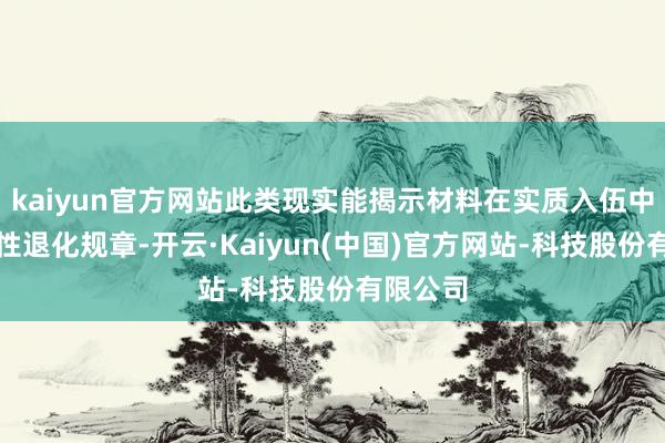 kaiyun官方网站此类现实能揭示材料在实质入伍中的非线性退化规章-开云·Kaiyun(中国)官方网站-科技股份有限公司