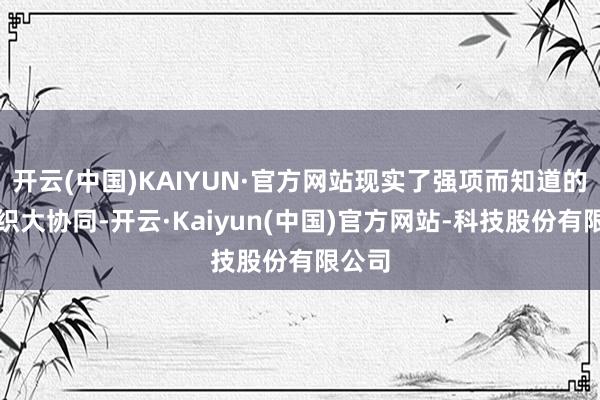 开云(中国)KAIYUN·官方网站现实了强项而知道的跨组织大协同-开云·Kaiyun(中国)官方网站-科技股份有限公司